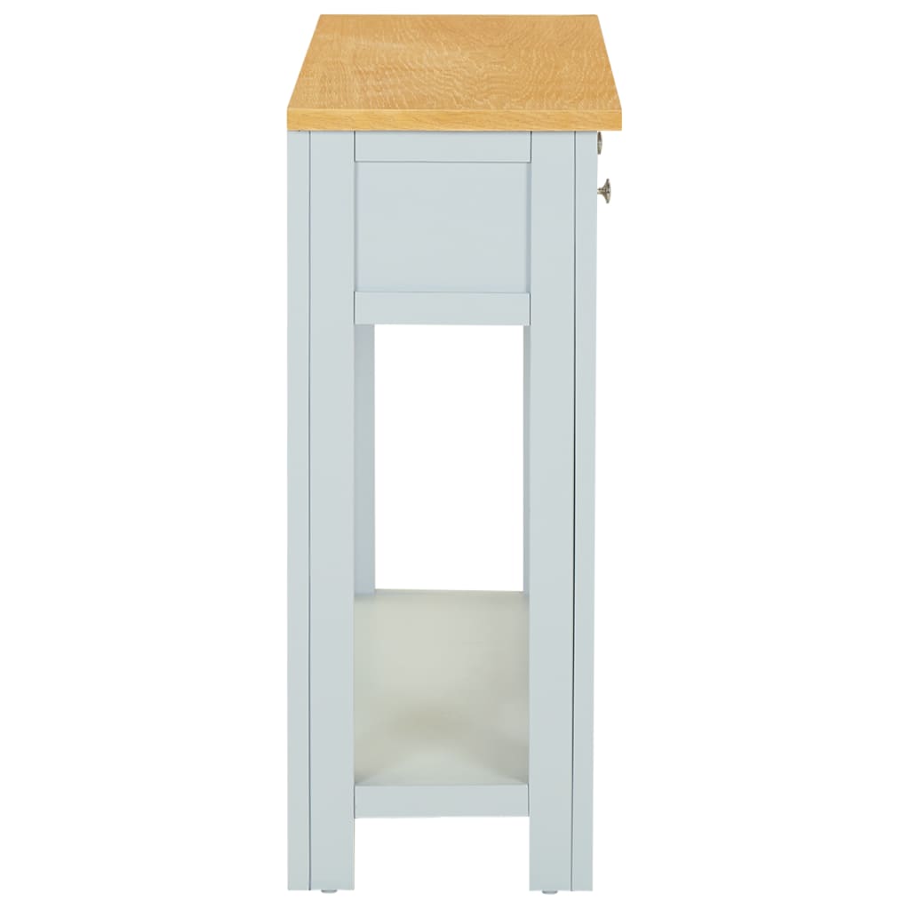 Mesa Consola De Madera Maciza De Roble 83x30x73 Cm_1