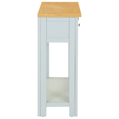 Mesa Consola De Madera Maciza De Roble 83x30x73 Cm_1