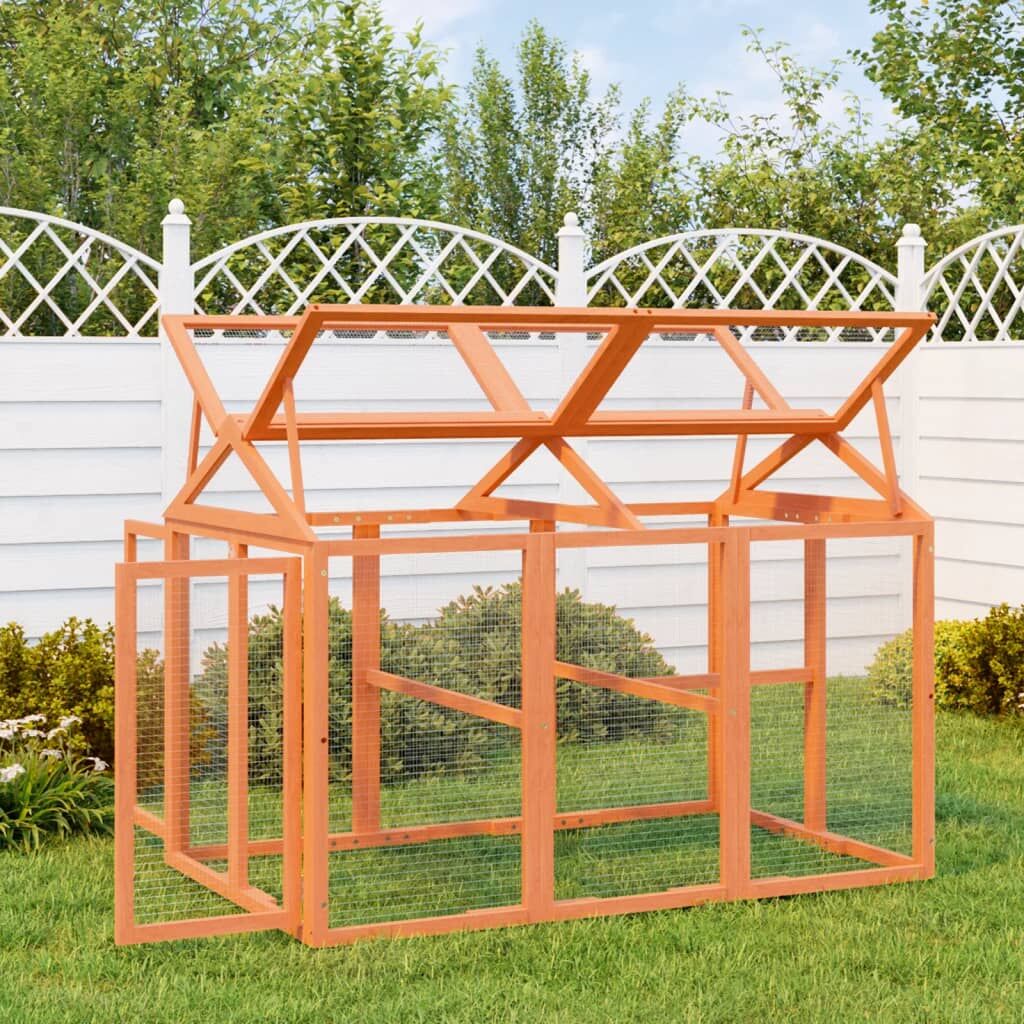 Vidaxl Corral De Madera Maciza Pino Marrón 141x94x104 Cm_1