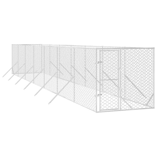 Vidaxl Perrera De Exterior Acero Galvanizado Plateado 2x14x2 M_0