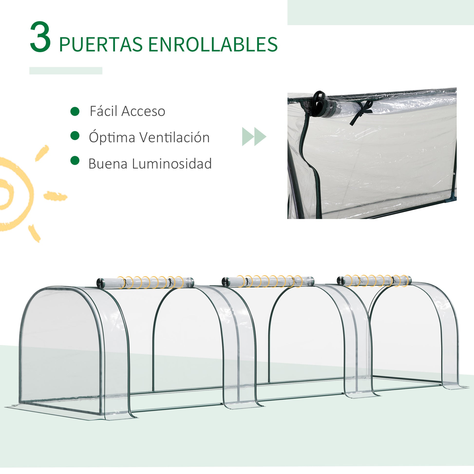 Outsunny Invernadero Caseta Para Jardín Terraza Cultivo De Planta Semilla_5