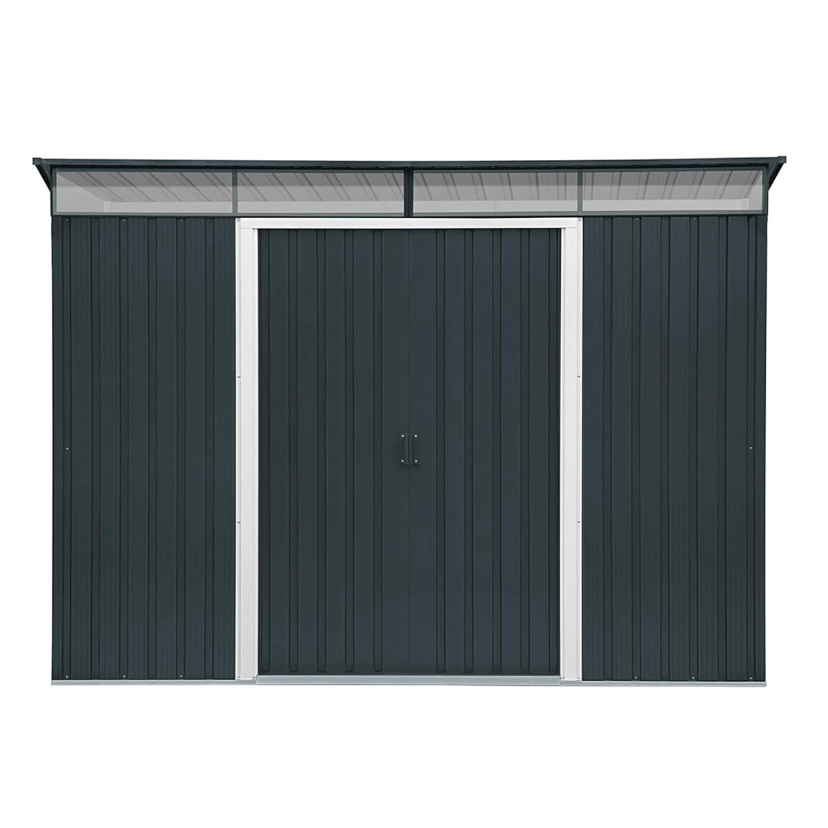 Caseta Jardín Top Shed Pentroof 8×6 Metal Gris Antracita_2