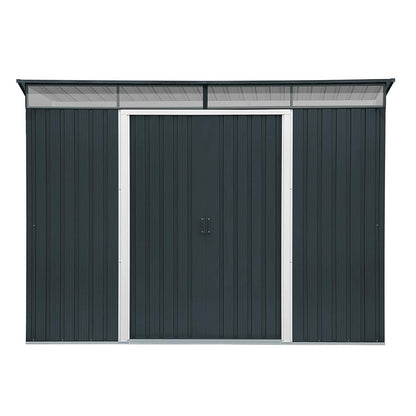 Caseta Jardín Top Shed Pentroof 8×6 Metal Gris Antracita_2