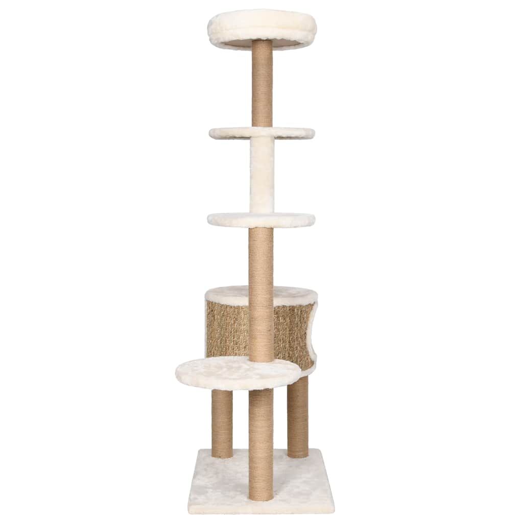 Vidaxl Árbol Para Gatos Cojín Lujo Poste Rascador Hierba Marina 148 Cm_3