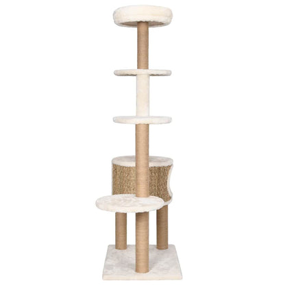 Vidaxl Árbol Para Gatos Cojín Lujo Poste Rascador Hierba Marina 148 Cm_3