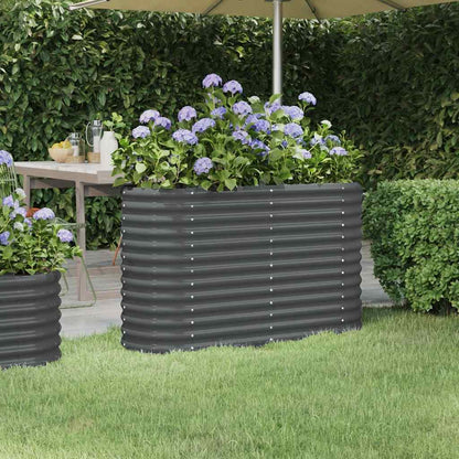 Jardinera Arriate Acero Galvanizado Antracita 114x40x68 Cm_1