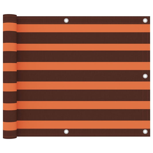 Vidaxl Toldo Para Balcón Tela Oxford Naranja Y Marrón 75x500 Cm_0