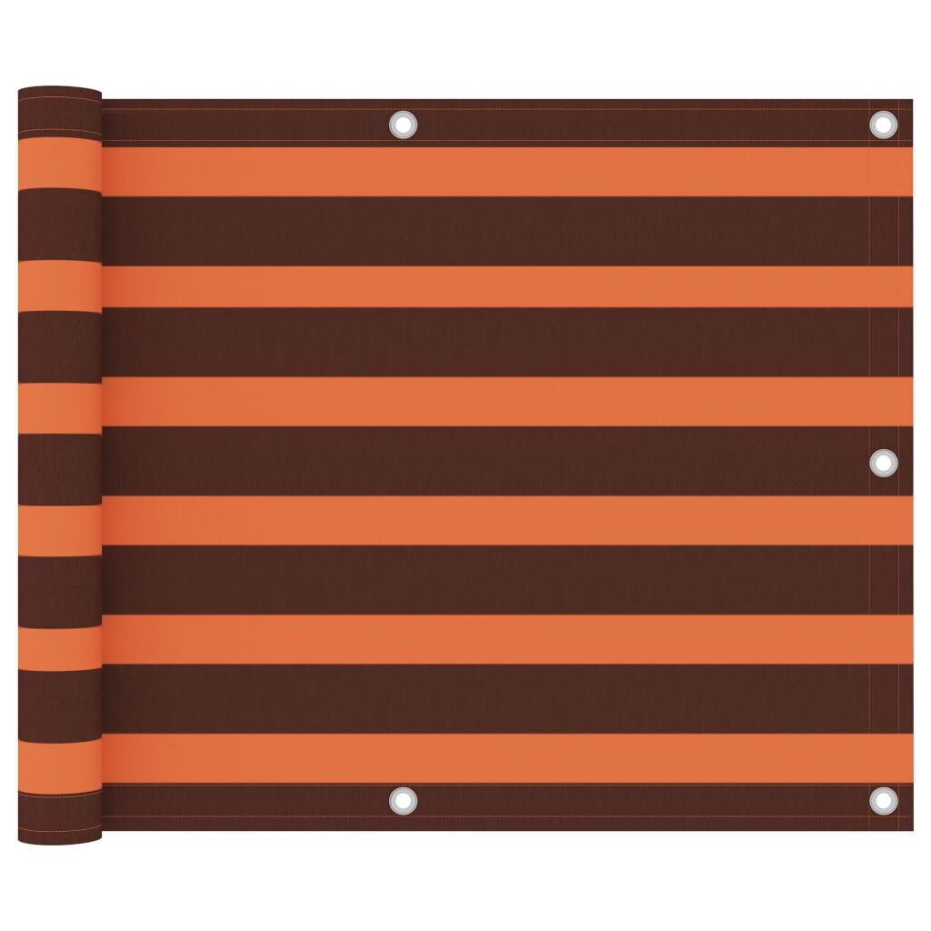 Vidaxl Toldo Para Balcón Tela Oxford Naranja Y Marrón 75x400 Cm_0