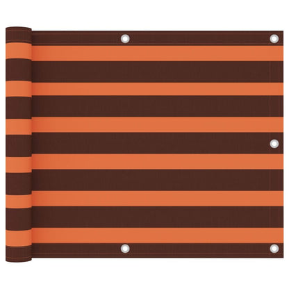 Vidaxl Toldo Para Balcón Tela Oxford Naranja Y Marrón 75x400 Cm_0