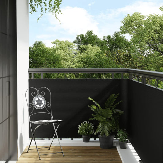 Toldo Para Balcón Ratán Sintético Negro 1000x80 Cm / Vetonek_0