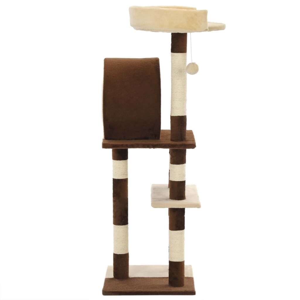 Vidaxl Rascador Para Gatos Con Postes De Sisal 127 Cm Beige Y Marrón_2