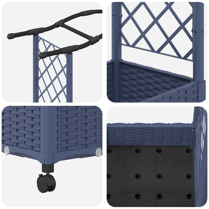 Cama Elevada Con Trellis Y Techo Gris 124 X 40 X 129 Cm Pp_5