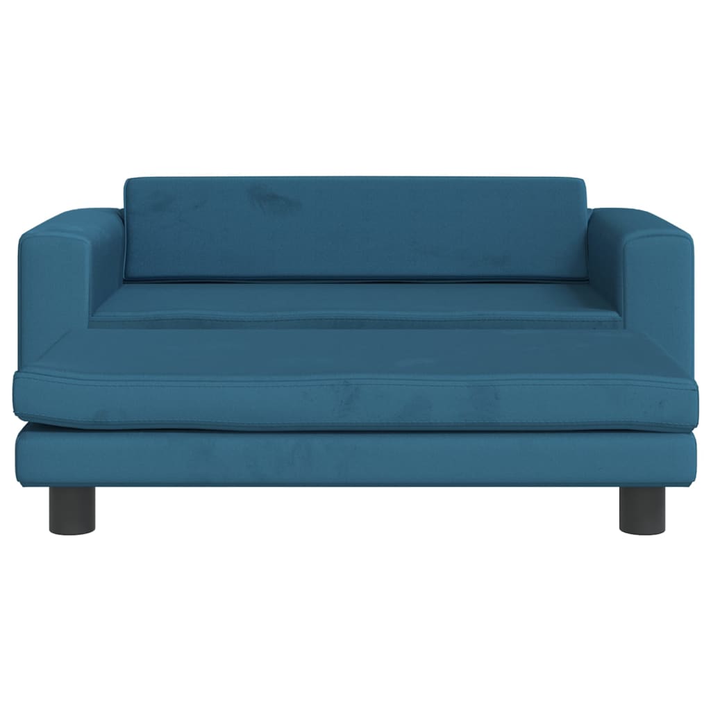 Cama Para Perros Con Extensión Terciopelo Azul 100x50x30 Cm / Vetonek_3
