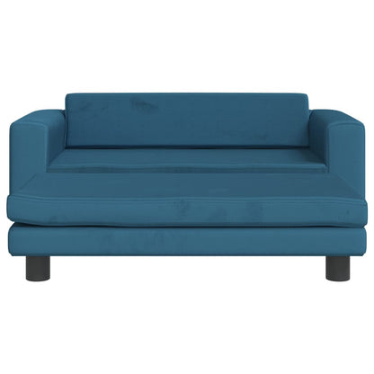 Cama Para Perros Con Extensión Terciopelo Azul 100x50x30 Cm / Vetonek_3