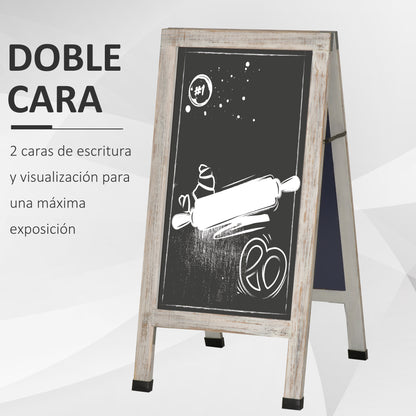 Vinsetto Pizarra De Pie Magnética Y Plegable Con Doble Cara Marco De Madera_5