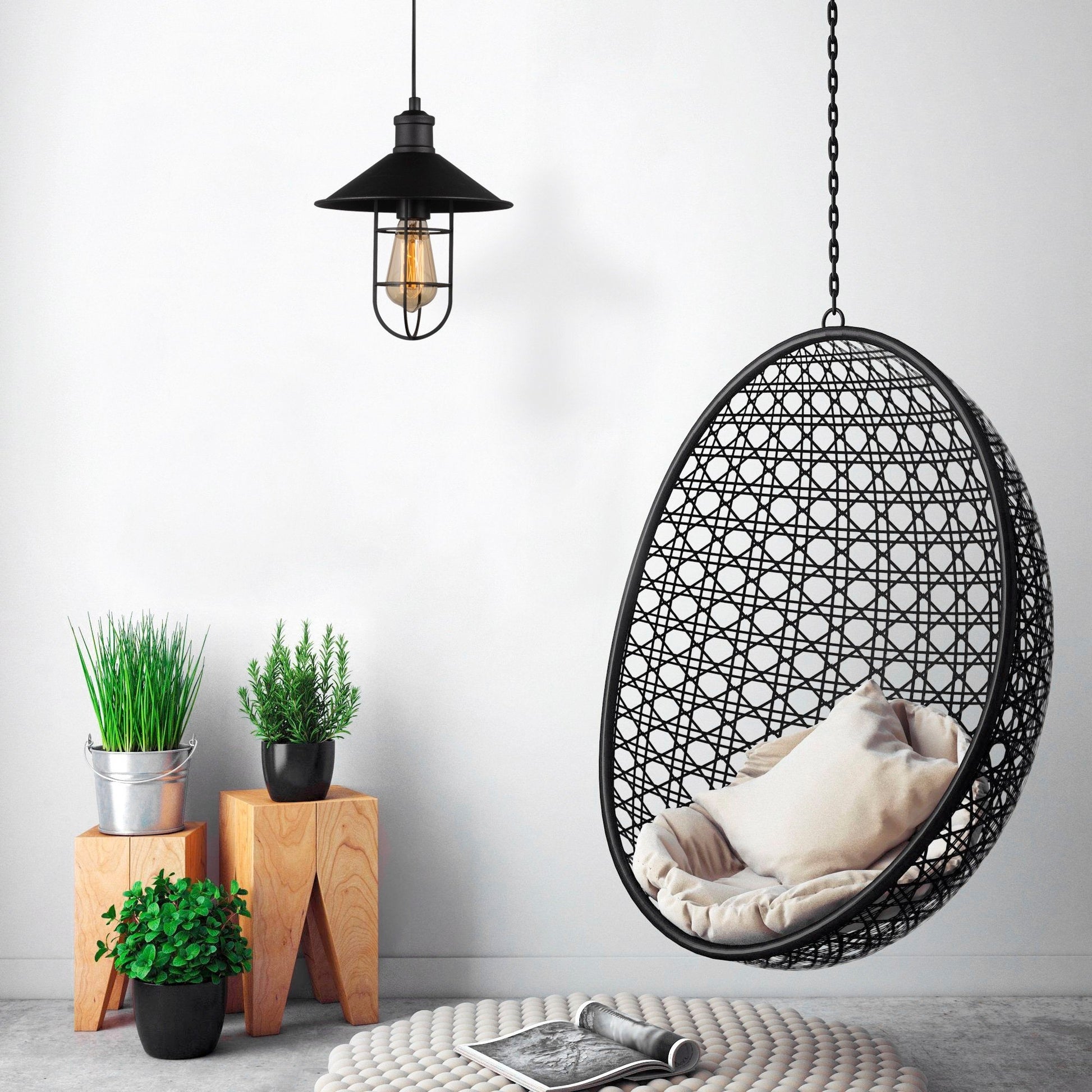 Aplique De Pared, Metal , Negro, 25x25x40, Casquillo E 27 Max 40 W_5