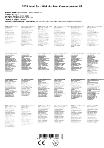 Comida Para Pajaros Silvestres, Coco Y Cacahuetes, 1/2 Coco, Alimento Nutritivo_1