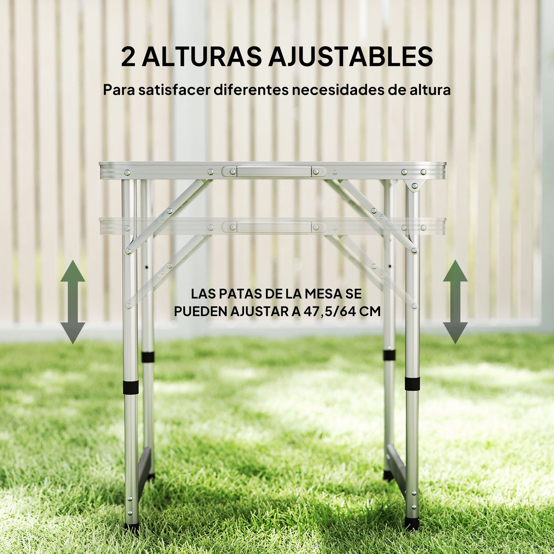 Outsunny Mesa Plegable Como Una Maleta Para Playa Camping 60x45x64cm Aluminio_5