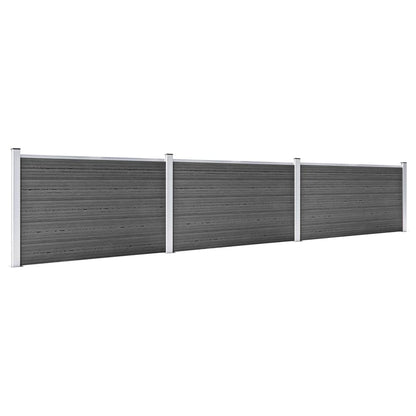 Set De Paneles De Valla Wpc Negro 526x105 Cm / Vetonek_1