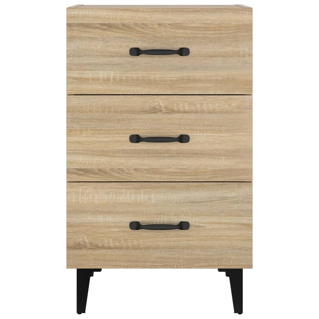 Mesita De Noche Madera De Ingeniería Roble Sonoma 40x40x66 Cm_1