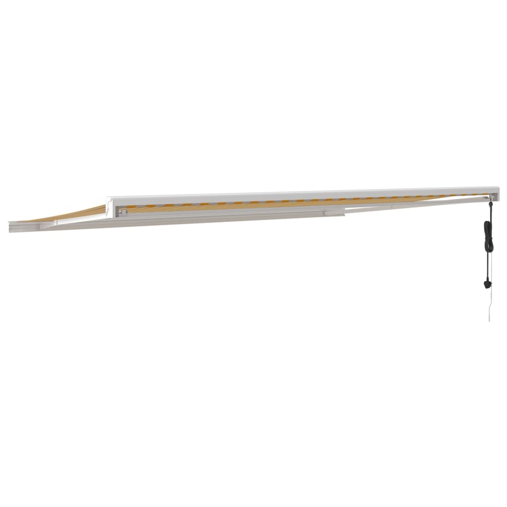 Toldo Retráctil Aluminio Y Tela Amarillo Y Blanco 5x3 M_3
