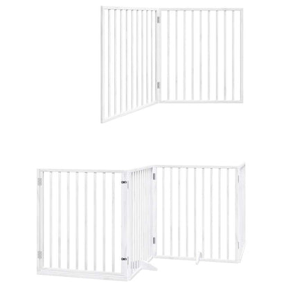 Vidaxl Puerta De Perros Plegable 12 Paneles Madera Álamo Blanca 960 Cm_2