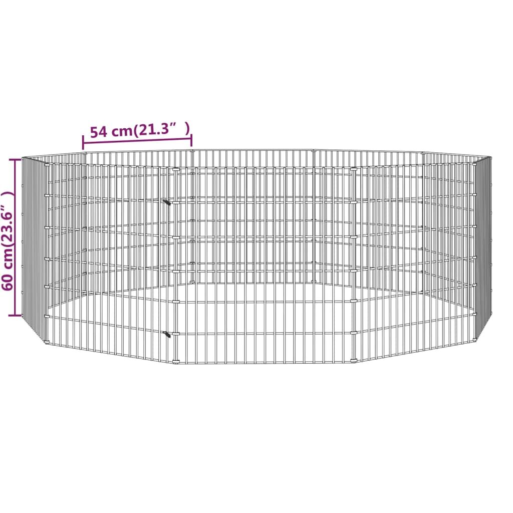 Vidaxl Recinto Animales Corral 10 Paneles Hierro Galvanizado 54x60 Cm_2