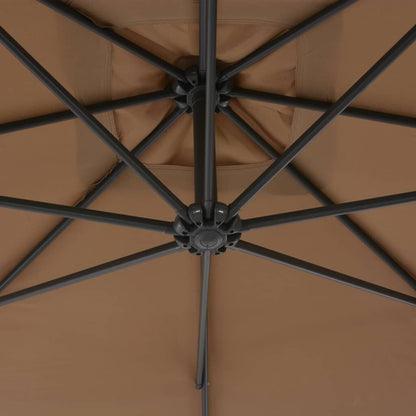 Vidaxl Sombrilla Voladiza De Jardín Con Poste De Acero Taupe 300 Cm_4