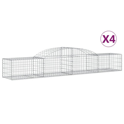 Cestas De Gaviones 4 Uds Forma De Arco Hierro 300x50x40/60 Cm_0
