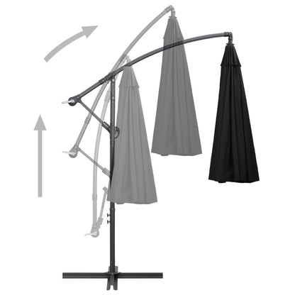 Vidaxl Sombrilla Colgante Con Palo De Aluminio Negra 3 M_3