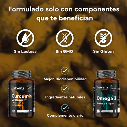 Cúrcuma C3 Reduct + Omega 3 Vegano Omegatex. Sevens Nutrition. Movilidad, Energía Y Equilibrio Desde Dentro_3