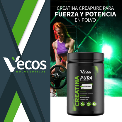 Creatina Monohidrato Creapure® Vecos 500 G | Fuerza, Potencia Y Rendimiento | 5000 Mg De Alta Pureza Por Dosis_1
