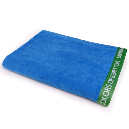 Set 2 Toalla De Playa 90x160cm 380gsm Velour 100%algodon Azul Casa Benetton