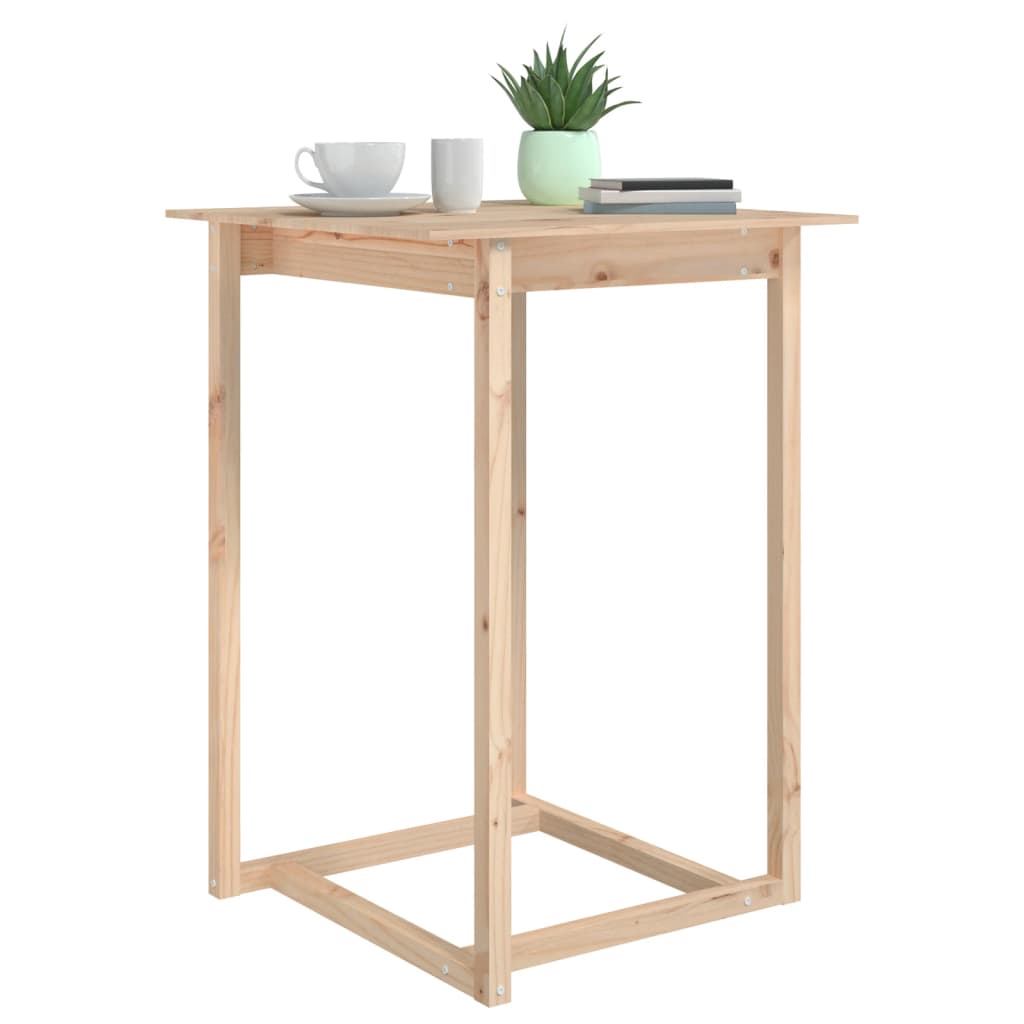 Mesa Alta De Bar De Madera Maciza De Pino 80x80x110 Cm_3