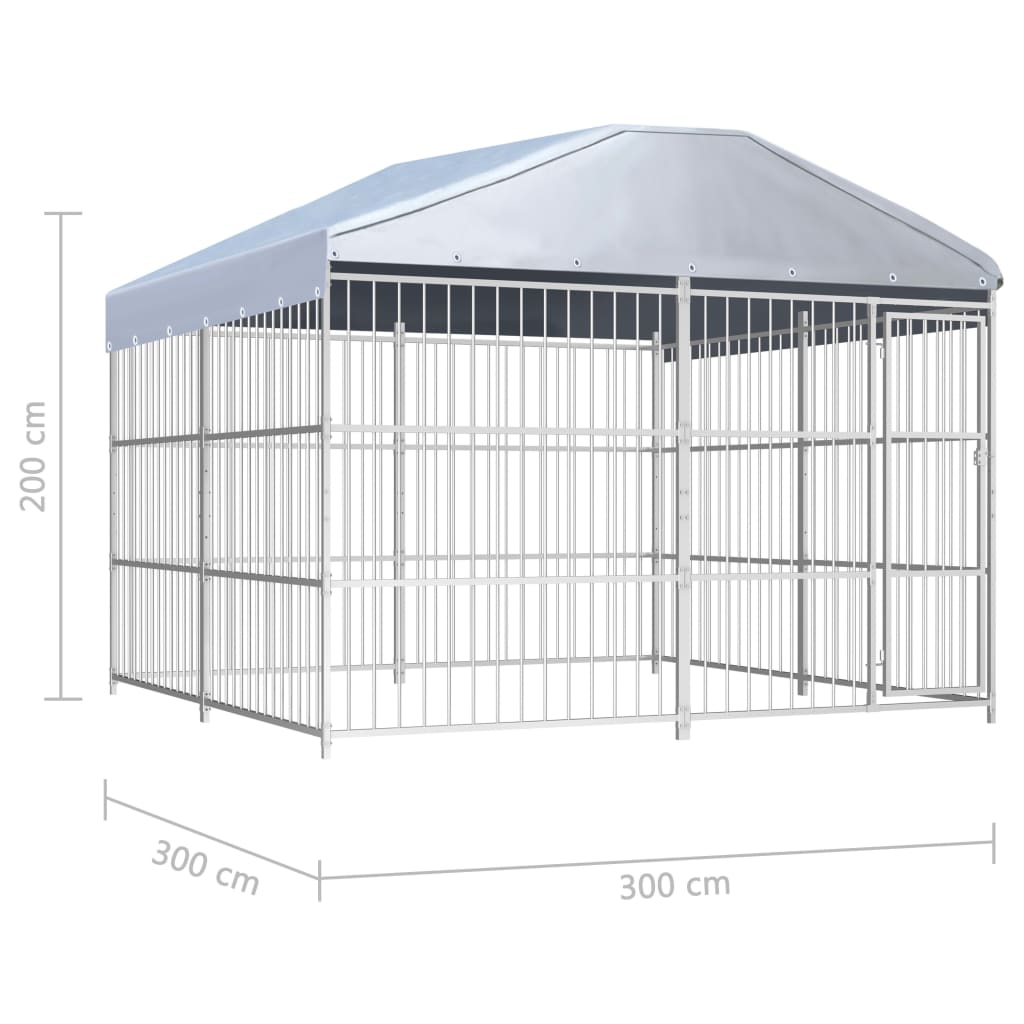 Perrera De Exterior Con Techo 300x300 Cm_4