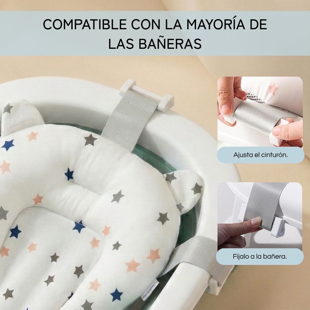 Bathby Cojín De Baño Antideslizante Con Estampado De Estrellas Para Bebés, Cómodo Y Seguro_2