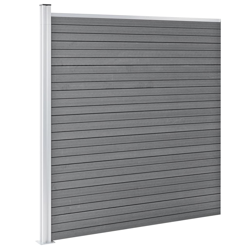 Valla De Jardín De Wpc Gris 353x186 Cm / Vetonek_1