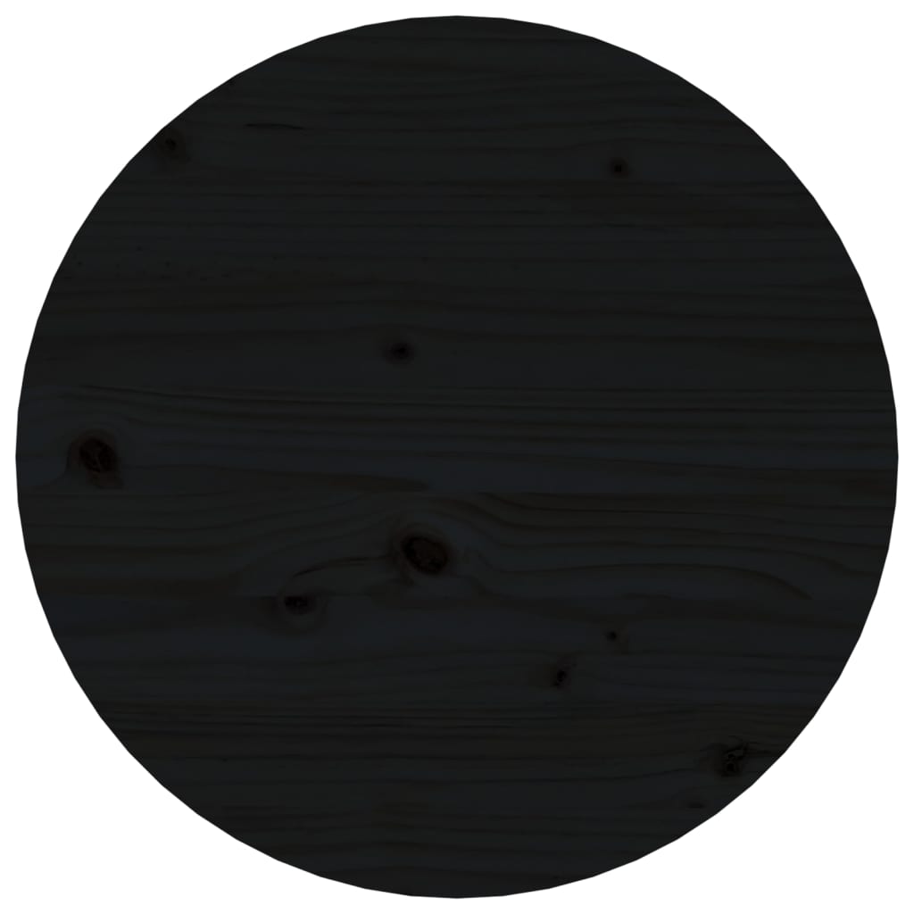 Mesa De Centro Madera Maciza De Pino Negro Ø 45x40 Cm_4