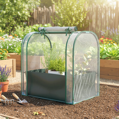 Outsunny Mini Invernadero Con Bolsa Para Plantar 68x50x70 Cm Para Jardín Verde_1