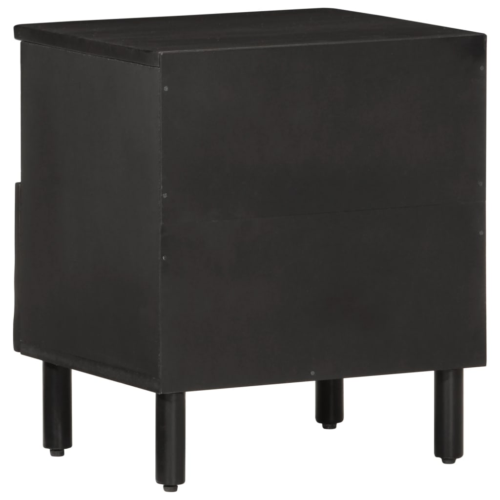 Mesitas De Noche 2 Uds Madera Maciza De Mango Negro 40x33x46 Cm_4