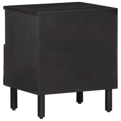 Mesitas De Noche 2 Uds Madera Maciza De Mango Negro 40x33x46 Cm_4