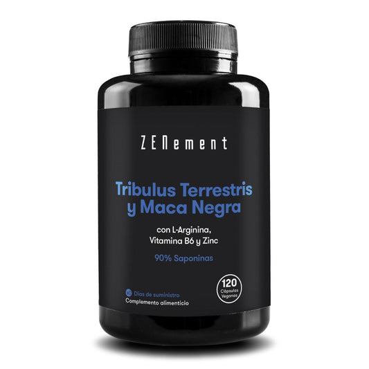 Tribulus Terrestris & Maca Negra, con L-Arginina, vitamina B6 y Zinc, Zenement 120 comprimidos