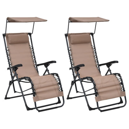 Sillas Plegables 2 Unidades Textilene Gris Taupe_0