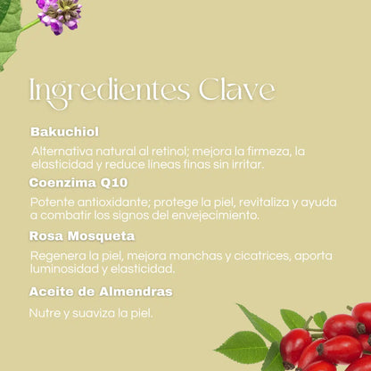 QKnatur - Sérum Facial Baku Radiance - Con Bakuchiol, Q10 Y Rosa Mosqueta - Mejora Elasticidad. Sin Perfume - 30 Ml._5