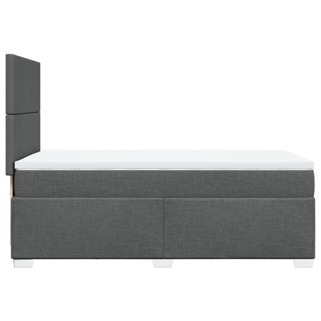 Cama Box Spring Con Colchón Tela Gris Oscuro 100x200 Cm / Vetonek_2