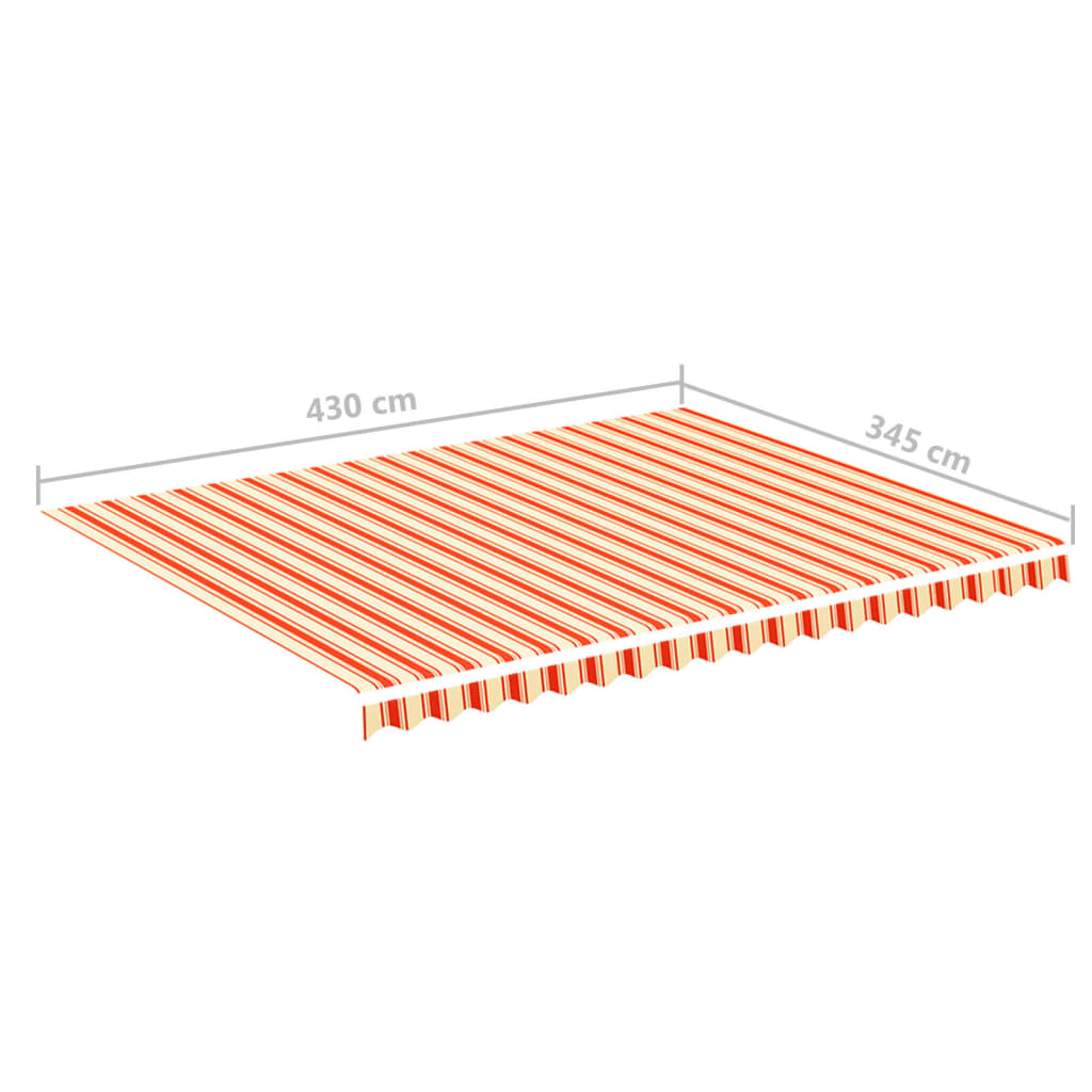 Tela De Repuesto Para Toldo Amarillo Y Naranja 4,5x3,5 M Poliéster_5