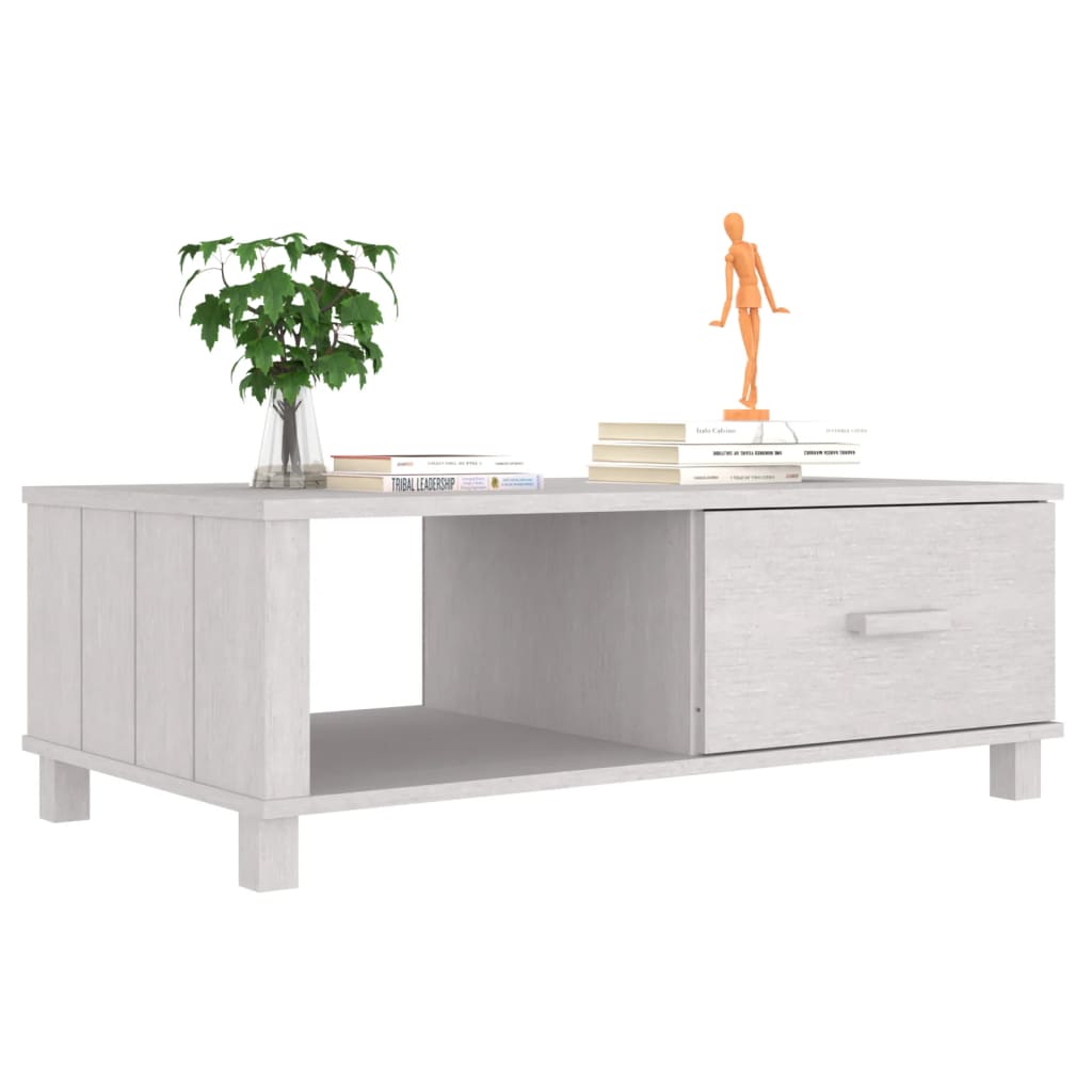 Mesa De Centro Hamar Madera Maciza De Pino Blanco 100x55x35 Cm_2
