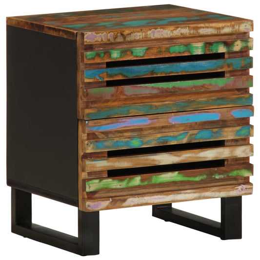 Mesitas De Noche 2 Uds De Madera Maciza Reciclada 40x34x46 Cm_0