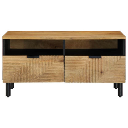 Mesa De Centro Madera Maciza De Mango Marrón 80x54x40 Cm_1