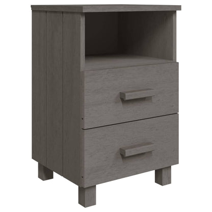 Mesita De Noche Hamar Madera Pino Maciza Gris Claro 40x35x62 Cm_0